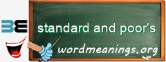 WordMeaning blackboard for standard and poor's